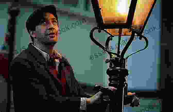 A Young Edward Marteson, Eyes Filled With Wonder As He Gazes At A Lamplighter In Action. The Lamplighter Edward Marteson