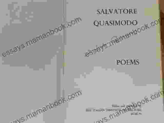 Acqua By Salvatore Quasimodo Poem Water And Life: Poems In English And Italian