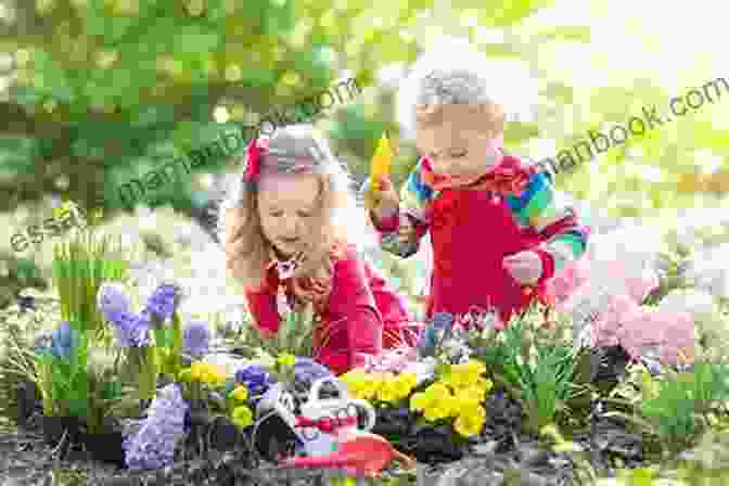 Children Planting Flowers In A Kid Friendly Flower Garden, Learning About The Life Cycle Of Plants And The Importance Of Nature. Adorable Flower Designs For Kids: Flower Designs For Kids