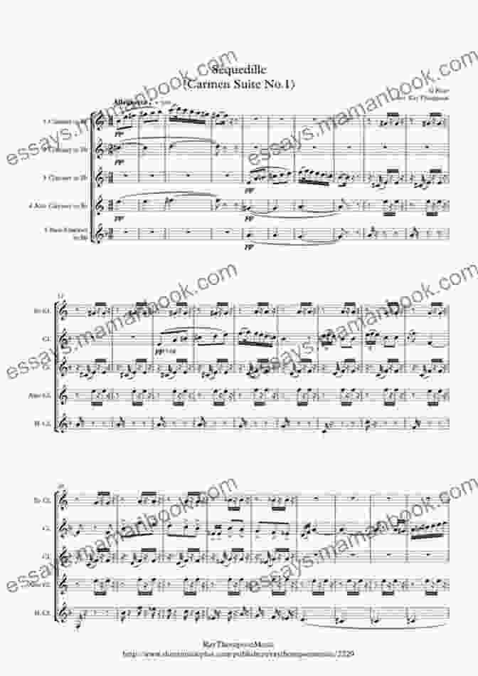 Seguidilla From Carmen Suite For Clarinet Quartet Score Carmen Suite For Clarinet Quartet (score)